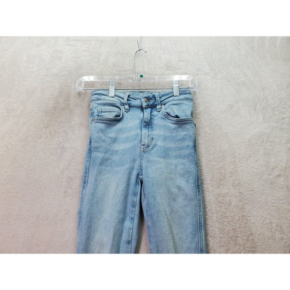 We The Free Jeans Womens 24 Blue Denim Pockets Acid Wash Skinny‎ Leg Flat Front - Picture 4 of 8